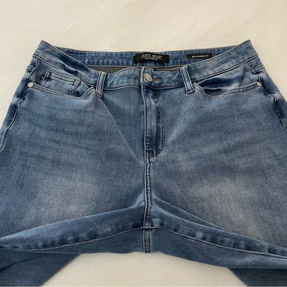 Judy Blue Thermadenim Undone Hem High Rise Boyfriend Ankle Stretch Jean Size 31 - Picture 5 of 10